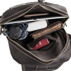 Best LEATHER MENS Sling Bags Sling Pack Vintage One Shoulder Backpack Chest Bag For Men