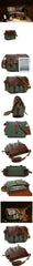 Canvas Leather Mens Vintage Khaki Travel Side Bag Green Messenger Bag Brown Courier Bag for Men - imessengerbags