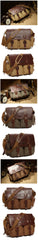 Canvas Leather Mens Vintage Khaki Travel Side Bag Green Messenger Bag Brown Courier Bag for Men - imessengerbags
