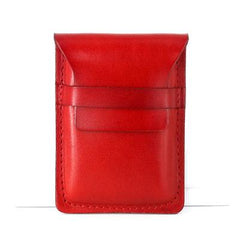 Badass Leather Mens Card Wallet Front Pocket Wallets Small Slim Wallet Change Wallet for Men - imessengerbags