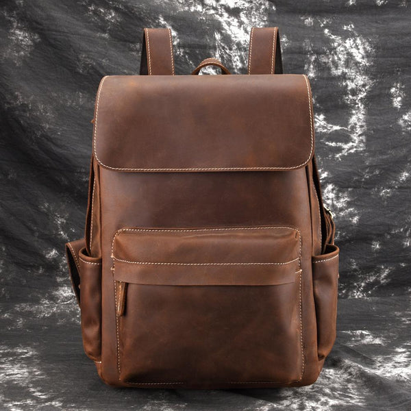 Cool Leather Mens Satchel Backpacks School Backpack Travel Backpack for Men - imessengerbags