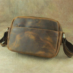 COOL Vintage Brown LEATHER MENS Small Side Bag Messenger Bag for Men - imessengerbags