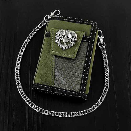 Men Chain Decor Small Wallet