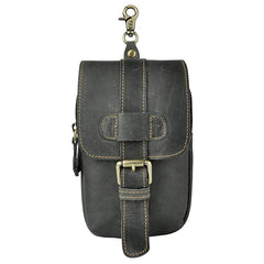 Small Mens Leather Belt Pouch Holsters Belt Case Cell Phone Waist Pouch for Men