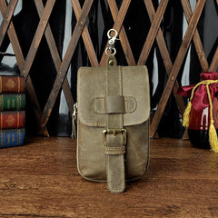 Small Mens Leather Belt Pouch Holsters Belt Case Cell Phone Waist Pouch for Men