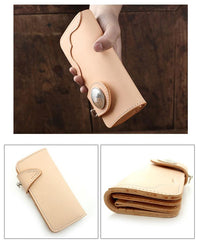 Leather Biker Chain Wallet Mens Cool Handmade Long Chain Wallet with Chain - imessengerbags