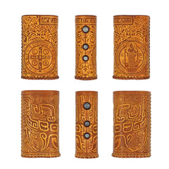 Handmade Tooled Grid Leather Brown Mens DICODES BOXMINI Holder Cigarette Case for Men