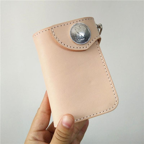 [On Sale] Handmade Mens Leather Biker Chain Wallet Cool Small Biker Wallet with Chain