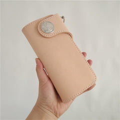 [On Sale] Cool Mens Leather Biker Chain Wallet Badass Long Biker Wallet with Chain - imessengerbags