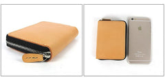[On Sale] Handmade Cool Mens Leather Small Wallet billfold Wallet with Zipper - imessengerbags