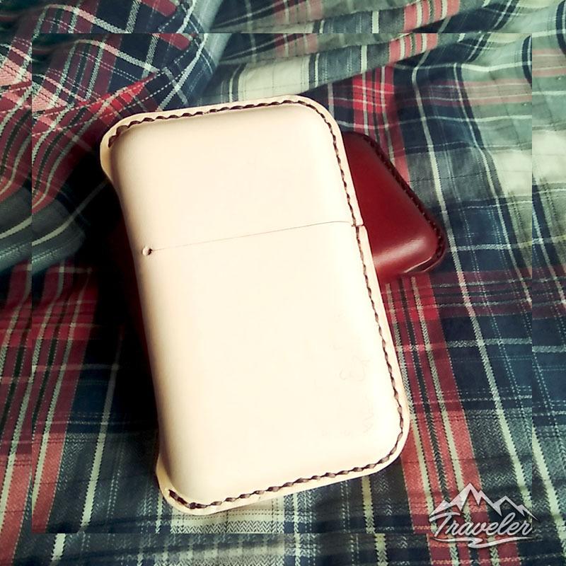 Beige Leather Mens Cigarette Holder Case Vintage Custom Cigarette Case for Men - imessengerbags