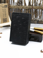 Cool Leather Cigarette Holder Handmade Leather Mens Black Cigarette Holder Case for Men