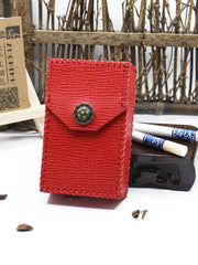 Cute Handmade Leather Womens Red Cigarette Holder Case for Women