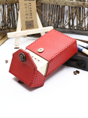 Cute Handmade Leather Womens Red Cigarette Holder Case for Women - imessengerbags