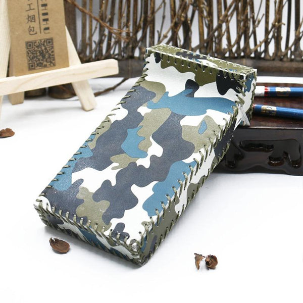 Handmade Leather Cigarette Holder Camouflage Leather Womens Cigarette Holder Case for Women - imessengerbags