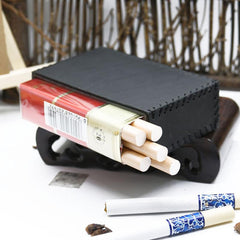 Cool Black Leather Cigarette Holder Handmade Leather Mens Cigarette Holder Case for Men - imessengerbags
