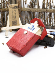 Cute Handmade Leather Womens Red Cigarette Holder Case for Women - imessengerbags