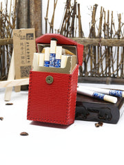 Cute Handmade Leather Womens Red Cigarette Holder Case for Women - imessengerbags