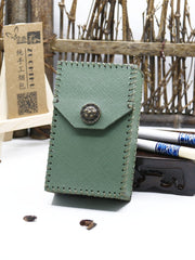 Cool Cigarette Holder Handmade Leather Mens Green Cigarette Holder Cases for Men