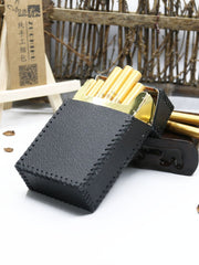 Cool Handmade Leather Cigarette Holder Mens Black Cigarette Holder Case for Men
