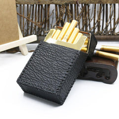 Handmade Cool Shark Leather Mens Cigarette Holder Case Black Cigarette Holder for Men