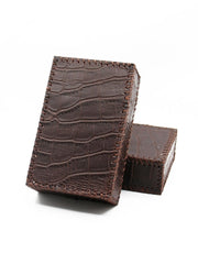 Cool Handmade Leather Mens Coffee Cigarette Holder Case for Men Alligator Pattern - imessengerbags