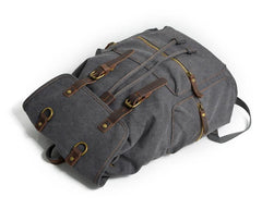Cool Canvas Leather Mens Womens College 14'' Green Backpack Travel Backpack Computer Backpack for Men - imessengerbags
