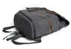 Cool Canvas Leather Mens Womens College 14'' Green Backpack Travel Backpack Computer Backpack for Men - imessengerbags