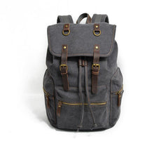 Cool Canvas Leather Mens Womens College 14'' Green Backpack Travel Backpack Computer Backpack for Men - imessengerbags