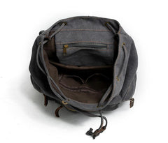 Cool Canvas Leather Mens Womens College 14'' Green Backpack Travel Backpack Computer Backpack for Men - imessengerbags