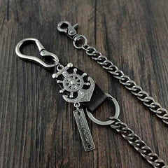 HEAVY METAL ANCHOR BIKER SILVER WALLET CHAIN LONG PANTS CHAIN SILVER Jeans Chain Jean Chain FOR MEN