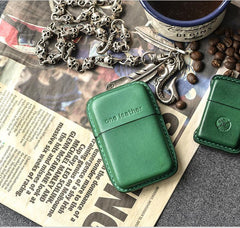 Handmade Black Leather Mens 11pcs Cigarette Holder Case Cool Custom Cigarette Case for Men - imessengerbags
