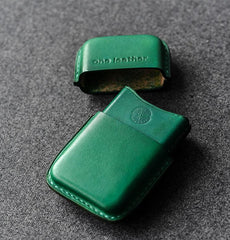 Handmade Black Leather Mens 11pcs Cigarette Holder Case Cool Custom Cigarette Case for Men - imessengerbags