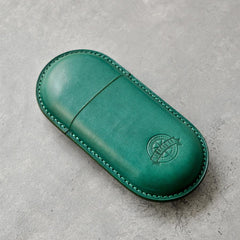 Cool Beige Leather Mens 2pcs Cigar Case Cool Custom Leather Cigar Case for Men - imessengerbags
