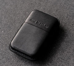 Handmade Black Leather Mens 11pcs Cigarette Holder Case Cool Custom Cigarette Case for Men - imessengerbags
