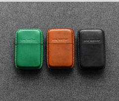 Handmade Black Leather Mens 11pcs Cigarette Holder Case Cool Custom Cigarette Case for Men - imessengerbags