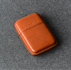 Handmade Brown Leather Mens 11pcs Cigarette Holder Case Cool Custom Cigarette Case for Men