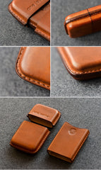 Handmade Brown Leather Mens 11pcs Cigarette Holder Case Cool Custom Cigarette Case for Men