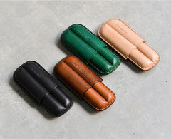 Cool Green Leather Mens 2pcs Cigar Case Cool Custom Leather Cigar Case for Men