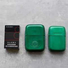 Cool Green Leather Mens 14pcs Cigarette Holder Case Cool Custom Cigarette Case for Men