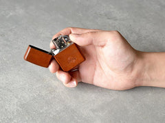 Cool Mens Black Leather Zippo Lighter Case Handmade Custom Zippo lighter Holder for Men