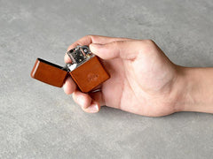Cool Mens Green Leather Zippo Lighter Case Handmade Custom Zippo lighter Holder for Men - imessengerbags