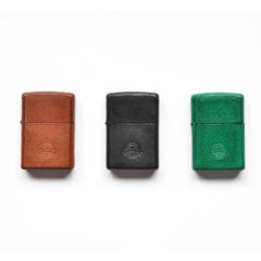 Cool Mens Green Leather Zippo Lighter Case Handmade Custom Zippo lighter Holder for Men