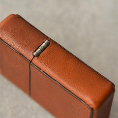 Cool Mens Black Leather Zippo Lighter Case Handmade Custom Zippo lighter Holder for Men - imessengerbags