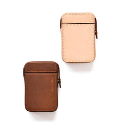 Cool Brown Leather Mens 20pcs Cigarette Holder Case Cool Custom Cigarette Case for Men - imessengerbags