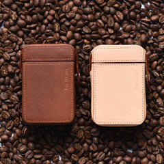 Cool Brown Leather Mens 20pcs Cigarette Holder Case Cool Custom Cigarette Case for Men - imessengerbags