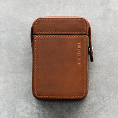 Cool Brown Leather Mens 20pcs Cigarette Holder Case Cool Custom Cigarette Case for Men