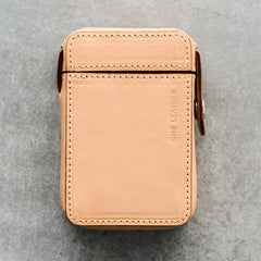 Cool Brown Leather Mens 20pcs Cigarette Holder Case Cool Custom Cigarette Case for Men - imessengerbags