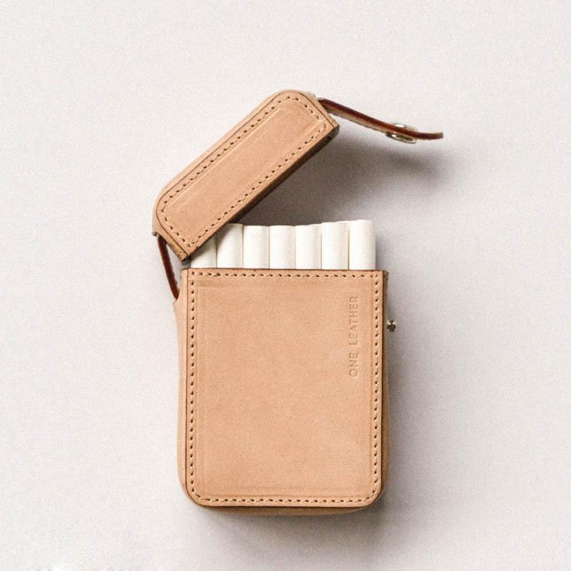 Cool Brown Leather Mens 20pcs Cigarette Holder Case Cool Custom Cigarette Case for Men - imessengerbags