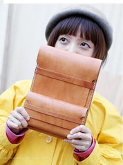 Cool Wooden Brown Leather Mens Long Wallet Brown Long Wallet for Men